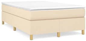 vidaXL Pat continental cu saltea, crem, 120x190 cm, textil