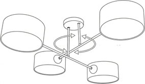 Brilagi - Lustră aplicată VIRGO 4xE14/40W/230V bej/auriu