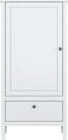 Dulap OLE, alb, PAL laminat, cu o usa si un sertar, 65x37x135 cm