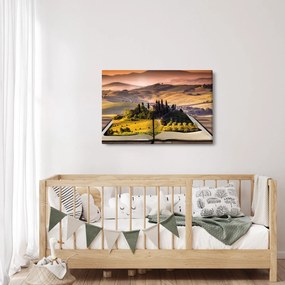 Tablou cu peisaj în carte (90x60 cm)