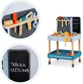 Masă DIY din lemn cu unelte și tablă 47 piese