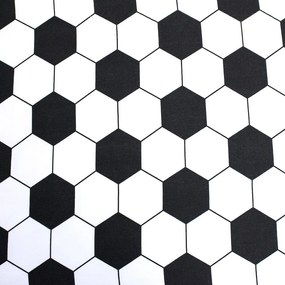 Cearceaf pentru copii alb-negru din bumbac pentru pat de o persoană cu elastic 90x200 cm Football – Jerry Fabrics