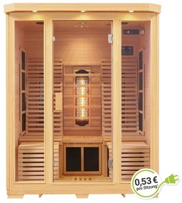 Infračervená sauna/ tepelná kabína Helsinki 150 s triplexným vykurovacím systémom a drevom Hemlock