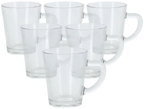 Set 6 cești din sticlă EH espresso, 70 ml