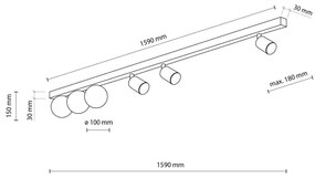 Spot VOX 3xG9/8W/230V + 3xGU10/10W negru
