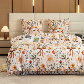 Lenjerie de pat din microfibra FLORAL RIBBON crem Dimensiune lenjerie de pat: 2 buc 70 x 90 cm | 200 x 220 cm