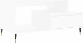 vidaXL Măsuță de cafea, alb, 90x49x45 cm, lemn prelucrat