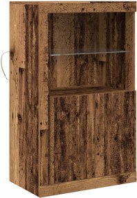 vidaXL Bufet LED Lemn vechi 60,5 x 37 x 100 cm Lemn compozit