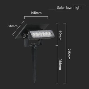 LED lampă solară 0,9W 3,7V 3000K IP65 1200mAh negru