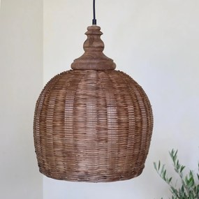 Lustra impletita manual din rattan si rachita, D34 cm