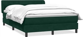 vidaXL Pat box spring cu saltea, verde închis, 160x220 cm, catifea