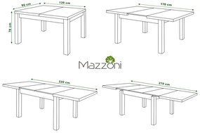 Mazzoni ROYAL Stejar Maro/Negru Mat - MASĂ EXTENSIBILĂ PÂNĂ LA 2,7 m