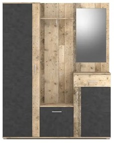 Mobilier de hol NOLAN cu oglindă, maro/grafit