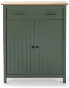 Comodă verde/în culoare naturală înaltă din lemn masiv de pin 90x110 cm Miranda – Marckeric