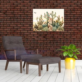 Tablou pe sticlă - Deșert, acvariu (70x50 cm)