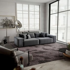 Canapea extensibilă dumonde cu ladă de depozitare si sezut confortabil din spuma high-density, Marbela Ambience Grey XXL 295x100 cm