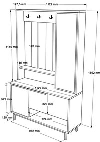 Cuier cu raft pentru pantofi Once Walnut and Oak