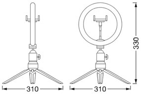 Lampă LED RGB dimabilă cu trepied și suport pentru vloguri Ledvance LED/5,5W/USB