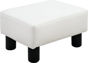 HOMCOM Taburet dreptunghiular tapițat cu piele ecologică albă, ideal pentru living și hol, 40x30x24 cm | Aosom Romania