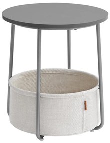 Măsuță laterală NOIRA, gri/alb