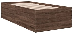 3280971 vidaXL Cadru de pat, stejar maro, 90x200 cm, lemn prelucrat