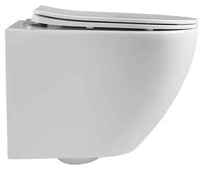 Set vas WC suspendat Fluminia Ricci Tornado spalare cu vartej 36 x 49 cm alb