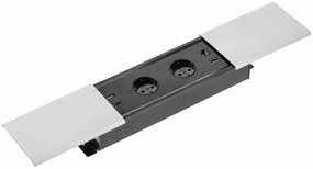 Priza incorporabila dreptunghiulara, 2 prize schuko, USB A+C, priza RJ45 cat 6, HDMI, cablu 1.5 m, capac magnetic, argintiu, GTV