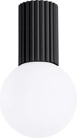 Plafonieră neagră cu abajur din sticlă ø 12 cm Orbital – Sollux