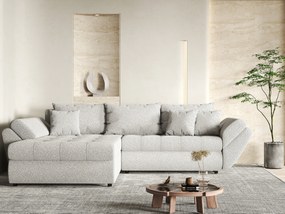 Colțar extensibil dumonde cu ladă de depozitare si sezut confortabil din spuma high-density, Loana Euphoria Dove 270x185 cm