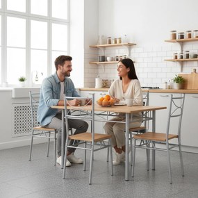 Casaria Set de mese de dining PAUL, 5 bucăți, maro natural