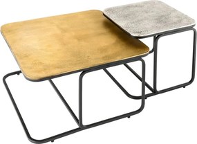 Set de 2 masute de cafea Abstract auriu/ argintiu A-43515 VC