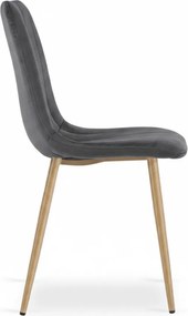 Scaun din catifea LAVA GRAPHITE GRAY, gri inchis