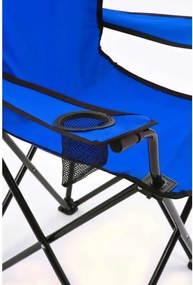 Set 2 Scaune Pliabile cu Cotiere și Suport,  Pentru Camping sau Grădină,albastru