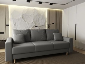 Canapea extensibilă dumonde cu ladă de depozitare si sezut confortabil din spuma high-density, Kronos Royal Gri 210x100 cm