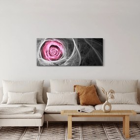 Tablou - Trandafir abstract, fucsia (120x50 cm)