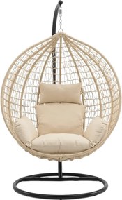 Scaun suspendat KOKON cu suport, bej