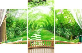 Tablou - Privire la grădina tropicală (90x60 cm)