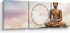 Tablou - Buddha care supraveghează pământul (cu ceas) (90x30 cm)