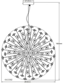 Lustra suspendata design elegant KATRINA 60cm auriu 64135H2 GL