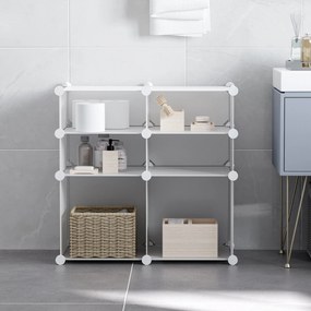 HOMCOM Dulap Modular pentru Haine și Pantofi din 6 Cuburi, Design Practic, 75x37x73 cm, Alb | Aosom Romania