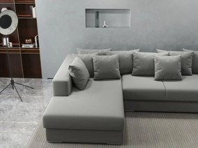 Colțar extensibil dumonde cu ladă de depozitare si sezut confortabil din spuma high-density, Gloria Royal Grey 320x183 cm