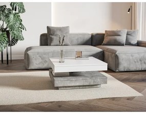 Masă de cafea TIMO alb/gri, aspect beton