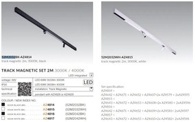 Set 2m sina magnetica monofazata cu iluminat inclus Alfa 52M2032WH alb, 3000K