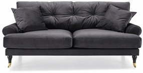 Canapea Seattle E135Numărul de locuri: 3, Gri inchis, 195x100x87cm, 60 kg, Tapiterie, Picioare: Lemn, Role