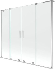 Mexen Velar L Duo paravan cadă cu 2 canaturi glisante 180 x 150 cm, transparent, crom - 896-180-003-02-01