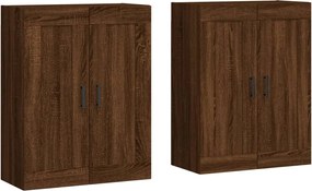 vidaXL Dulapuri montate pe perete 2 buc. stejar maro, lemn prelucrat
