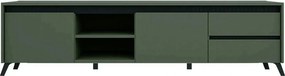 Comoda TV LOUNGE 2, verde/negru, PAL, 206x45x54 cm