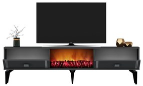 Masă TV/Dulap cu șemineu Tobuvu 2 (antracit + argintiu) . 1095520