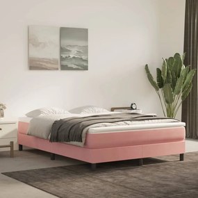 Saltea de pat cu arcuri, roz, 140x190x20 cm, catifea Roz, 140 x 190 cm