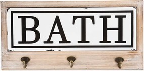 Cuier pentru prosoape cu 3 agatatori Bath Homs 35 x 25 cm, maro rustik